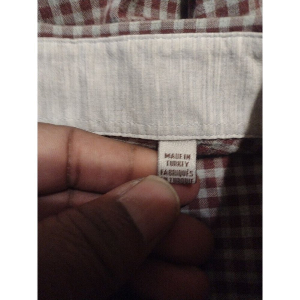 Hickey Freeman Shirt Men’s Large L Cotton Button Down Long Sleeve Red Gray - Picture 9 of 12